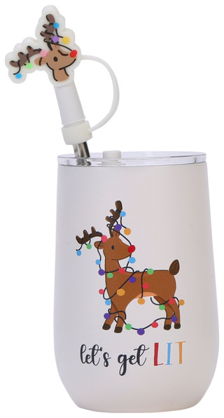 Thumbnail 2: Home Essentials 13 oz Let's Get Lit Stemless Sipper 