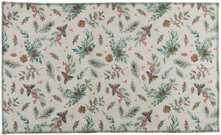 Thumbnail 1: Bells & Mistletoe 27x45 Christmas Pinecones Accent Rug 