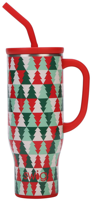 Thumbnail 2: Swig 30 oz Christmas Pines Stainless Steel Mega Mug 