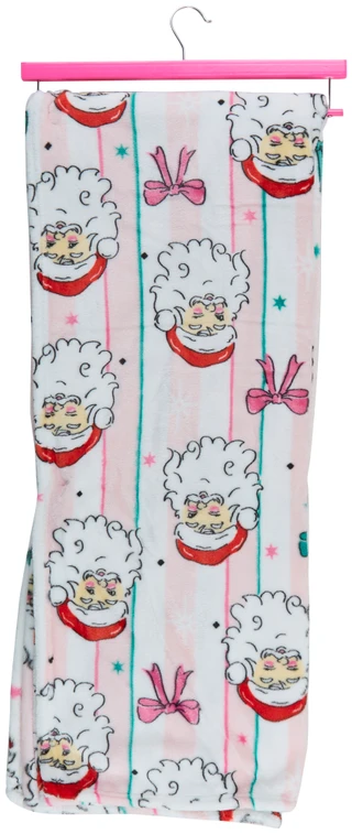 Thumbnail 2: Betsey Johnson 50x70 Christmas Vintage Santa Soft Plush Throw 