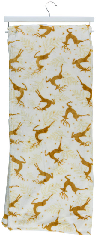 Thumbnail 2: Martha Stewart 60x70 Christmas Reindeer Plush Throw 