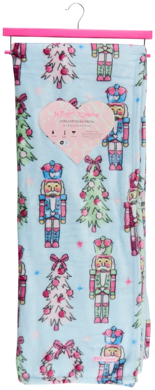 Thumbnail 1: Betsey Johnson 50x70 Christmas Nutcracker Ultra Soft Plush Throw 