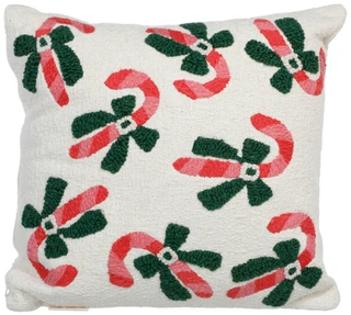 Thumbnail 1: Happy Holidays 18x18 Candy Cane Christmas Decorative Pillow  