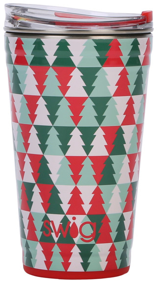 Thumbnail 2: Swig 24 oz Christmas Pine Insulated Stainless Steel Party Cup  
