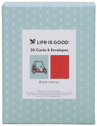 Thumbnail 2: Life is Good 20 Ct Christmas Golf Cart Cards & Envelopes Set  