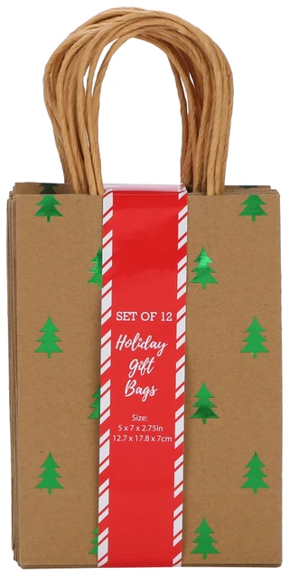 Thumbnail 1: ALEF 12 Pk Christmas Tree Paper Gift Bags  