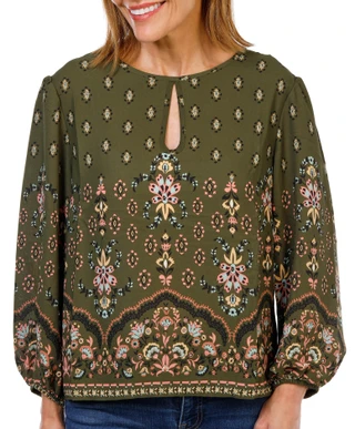Thumbnail 1: Nanette Lepore Women's Long Sleeve Print Top 