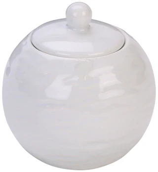 Thumbnail 1: Nicole Miller 4 In Glossy White Sugar Jar with Lid 