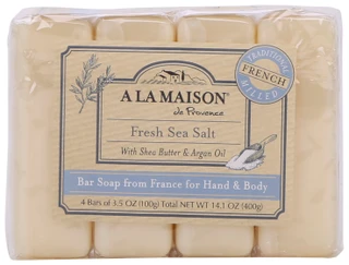 Thumbnail 1: A LA MAISON 4 Pk Fresh Sea Salt French Milled Bar Soap 