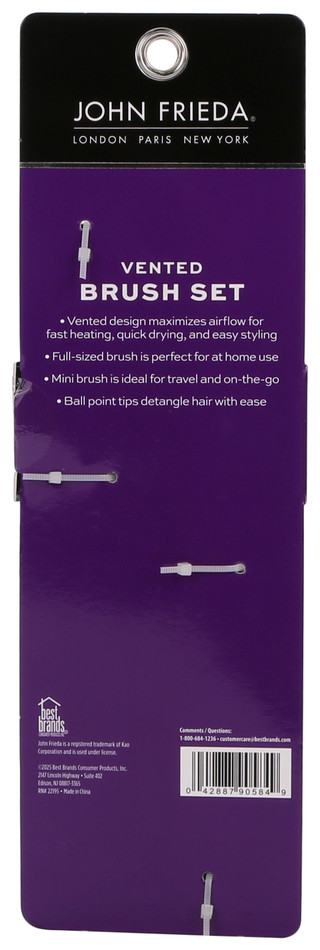 Thumbnail 2: John Frieda 2 Pc Vented Detangling Brush Set 