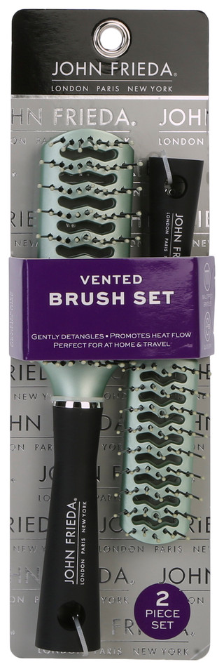 Thumbnail 1: John Frieda 2 Pc Vented Detangling Brush Set 