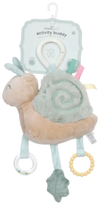 Thumbnail 1: Dream Gro Baby Stroller Activity Snail Crinkle Rattle Engagement Toy 