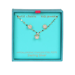 Thumbnail 1: Petit Cheris 3 Pc Sterling Silver Necklace and Earrings Set 