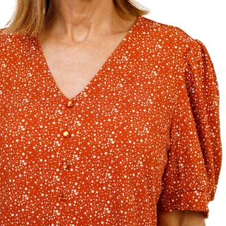 Thumbnail 3: Adrianna Papell Women's Short Sleeve Print Button Front Top 