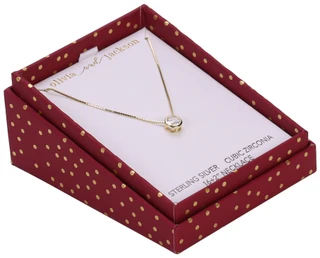 Thumbnail 1: Olivia and Jackson Women's Sterling Silver Cubic Zirconia Pendant Necklace 