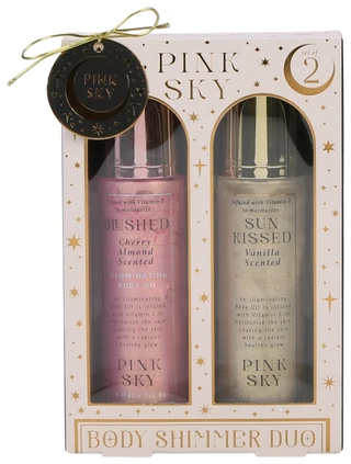 Thumbnail 1: Pink Sky 2 Pk Cherry Almond & Vanilla Illuminating Body Shimmer Duo 