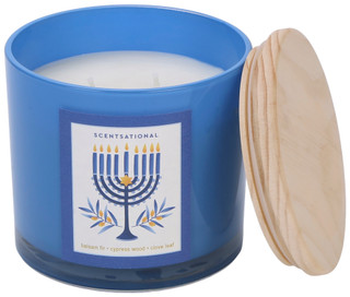 Thumbnail 1: SCENTSATIONAL 26 oz Balsam Fir Cypress Wood Clove Leaf 3 Wick Candle  