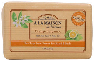 Thumbnail 1: A LA MAISON 8 oz Orange Bergamot French Milled Bar Soap 