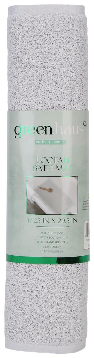 Thumbnail 1: Green Haus 17.25x29.5 In Slip Resistant Loofah Bath Mat w/ Suction Cups 