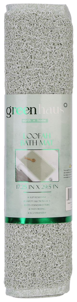 Thumbnail 1: Green Haus 17.25x29.5 Slip Resistant Loofah Bath Mat w/ Suction Cups 