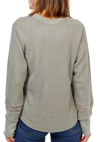 Thumbnail 3: C&C California Women's Long Sleeve Waffle Knit Top 