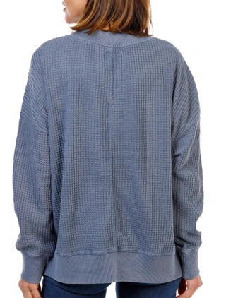 Thumbnail 2: C&C California Women's Long Sleeve Waffle Knit Top 