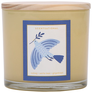 Thumbnail 2: SCENTSATIONAL 26 oz Nutmeg Vanilla Bean Gingerbread 3 Wick Candle  