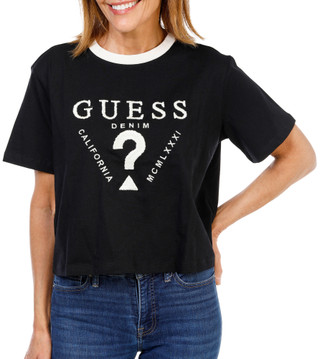 Thumbnail 1: Guess Juniors Embroidered Logo Crop Tee 