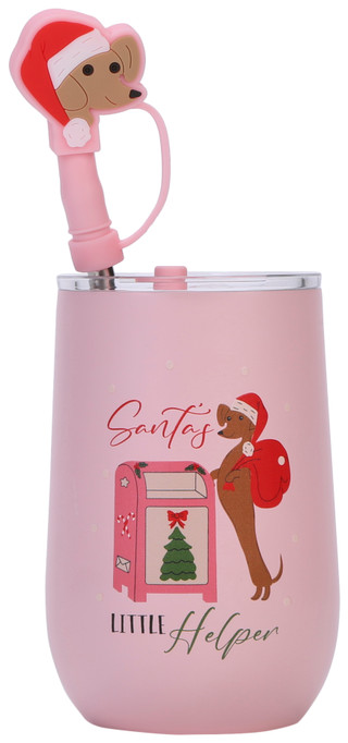 Thumbnail 2: Home Essentials 13 oz Santa's Little Helper Stemless Sipper 