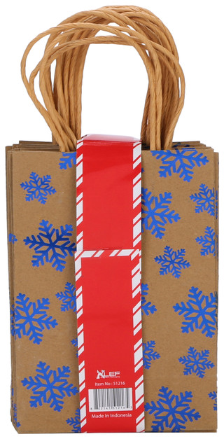 Thumbnail 2: ALEF 12 Pk Christmas Snowflake Paper Gift Bags  