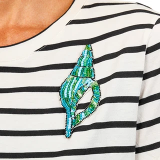 Thumbnail 2: Philosophy Women's Short Sleeve Fish Embroidered Top 