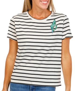 Thumbnail 1: Philosophy Women's Short Sleeve Fish Embroidered Top 