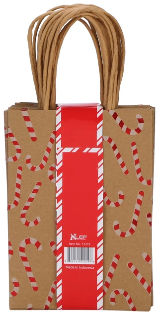 Thumbnail 2: ALEF 12 Pk Christmas Candy Cane Paper Gift Bags  