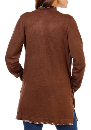 Thumbnail 2: ADRIENNE VITTADINI Women's Open Front Whip Stitch Cardigan 