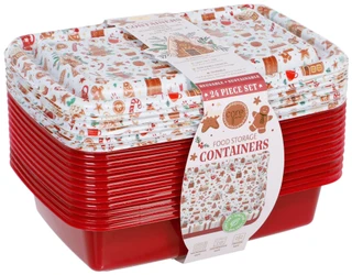 Thumbnail 1: CORE KITCHEN 24 Pc Christmas Print Food Storage Containers w/ Lids  