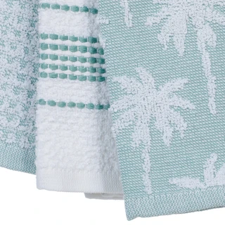 Thumbnail 2: Oeko Tex 3 Pk 18x28 Palm Tree Print Kitchen Towels  
