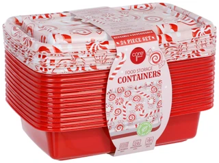 Thumbnail 1: CORE KITCHEN 24 Pc Christmas Print Food Storage Containers w/ Lids  