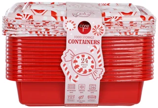 Thumbnail 2: CORE KITCHEN 24 Pc Christmas Print Food Storage Containers w/ Lids  