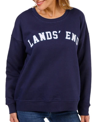 Thumbnail 1: Lands' End Women's Patch Logo Sweatshirt 