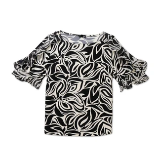 Thumbnail 1: Sara Michele Women's Plus Flutter Sleeve Printed Blouse 