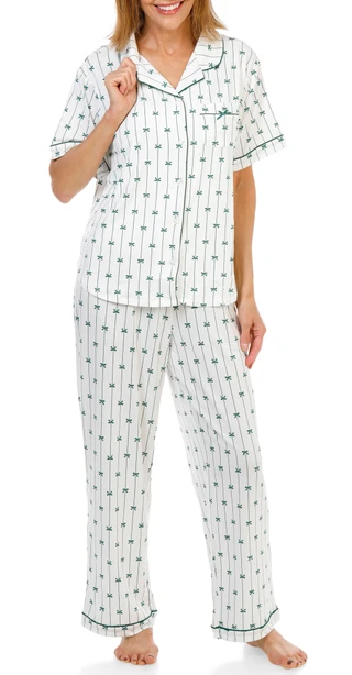 Thumbnail 1: FLORA Women's 2 Pc Pajama Shirt & Pants Set 