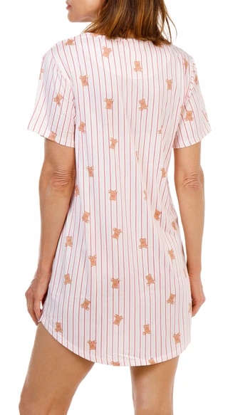 Thumbnail 3: FLORA Women's Short Sleeve Printed Night Shirt 