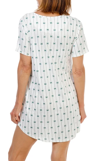 Thumbnail 4: FLORA Women's Short Sleeve Printed Night Shirt 