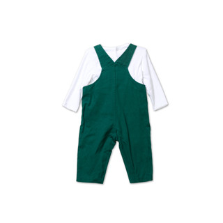 Thumbnail 2: Little Me Baby Boys 2 Pc Christmas Embroidered Overalls Set 