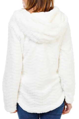 Thumbnail 2: Anneliese Women's Plush Chevron Hoodie Pullover  