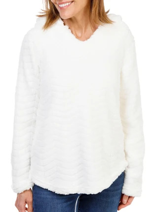 Thumbnail 1: Anneliese Women's Plush Chevron Hoodie Pullover  