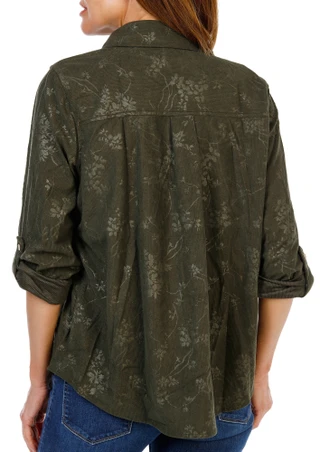 Thumbnail 2: Madison & Monroe Women's 2 Pocket Button Up Roll Tab Corduroy Shirt 