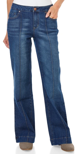Thumbnail 1: 1822 Women's 5 Pocket Soft & Stretchy Front Seam Boot Cut Jeans 