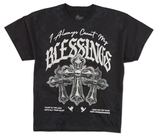 Thumbnail 1: Vibes Big Men's Crosses & Blessings Heavy Graphic Tee 