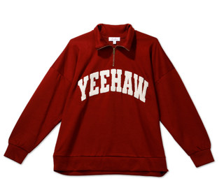 Thumbnail 1: Anneliese Women's Plus Quarter Zip Embroidered Sweatshirt 